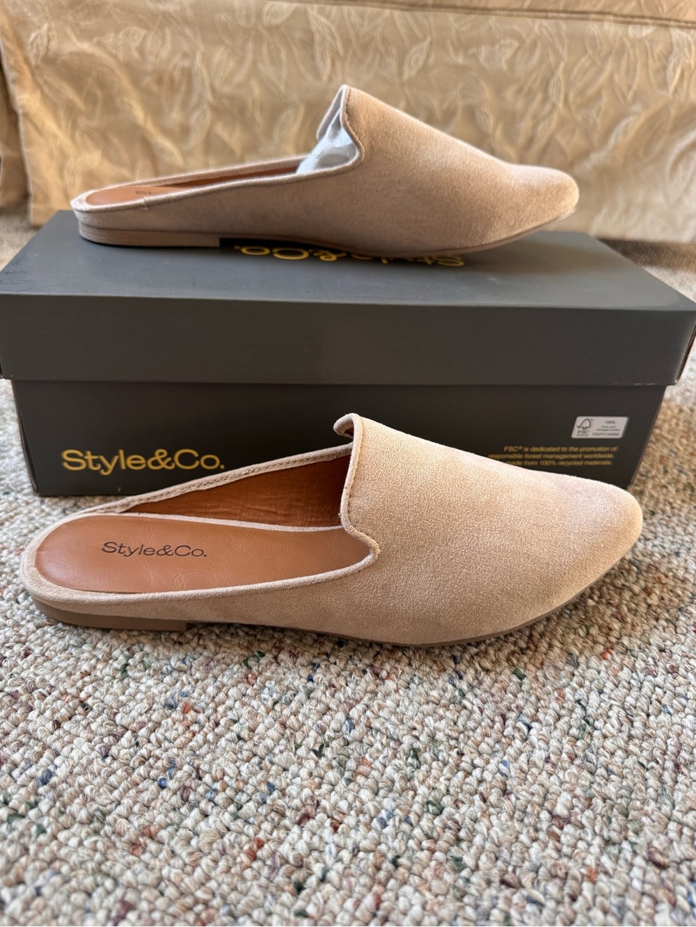 Style & Co. Women's Beige Slip-On Mule